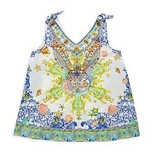 ⭐️Stunning NWT Camilla Star Of The Sea Kids Tie Shoulder Top - Sz 14